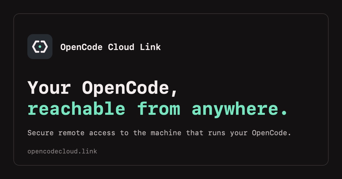 Quick Start | OpenCode Cloud Link
